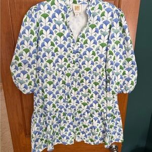 Blue and Green Patterned Dress